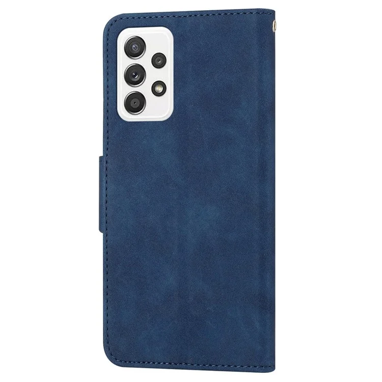 Case de Cuero de PU de Cierre Magnético Para Samsung Galaxy A33 5G, Solid Color Willet Soport Protective Telephip Cover - Azul