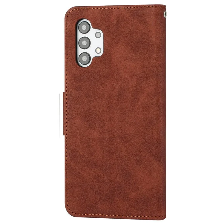 Per Samsung Galaxy A13 4G Shock Affront Flip PU Case di Protezione Well Well Protection Copertina di Copertura Con Fibbia Per Coltello Porta - Marrone