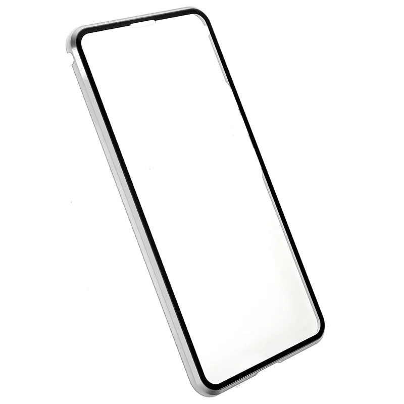 For Samsung Galaxy A53 5G Double-Sided Tempered Glass + Metal Frame Phone Case Full Coverage Magnetic Absorption Cover - Silver