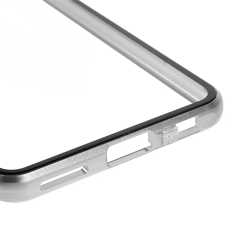 For Samsung Galaxy A53 5G Double-Sided Tempered Glass + Metal Frame Phone Case Full Coverage Magnetic Absorption Cover - Silver