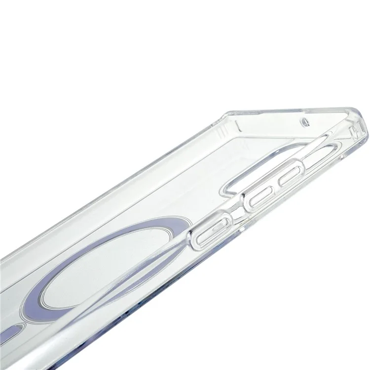 Para Samsung Galaxy S22 Ultra 5G Funda transparente de teléfono compatible con Magsafe, de material acrílico duro y TPU suave, a prueba de golpes