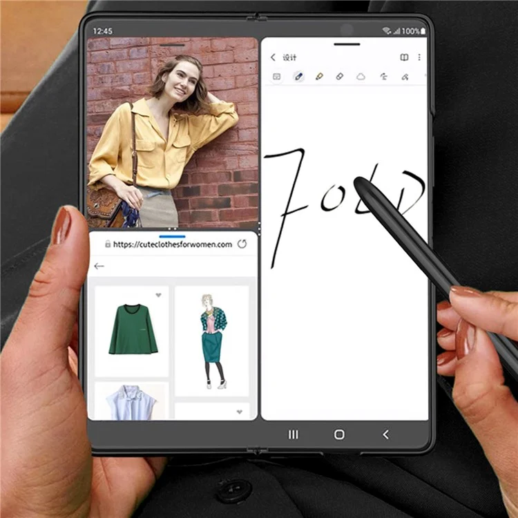 GKK Hard PC Folding Phone Case for Samsung Galaxy Z Fold3 5G, Drop-proof Protective Cover with Ultra-slim Kickstand and Pen Slot - Grey