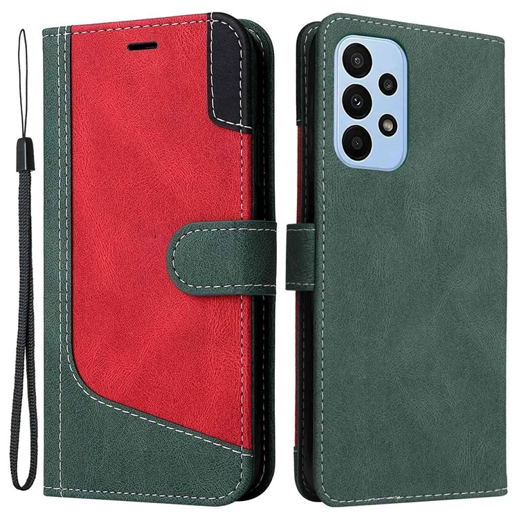 Per Samsung Galaxy A23 5G (Versione Globale) / 4G Custodia per telefono cellulare Borsa Shell in Pelle PU Portafoglio Stand Stile a tre colori Protezione del telefono - Verde