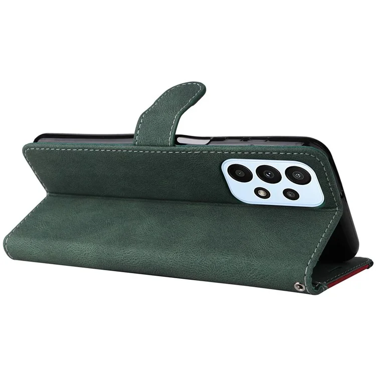 Per Samsung Galaxy A23 5G (Versione Globale) / 4G Custodia per telefono cellulare Borsa Shell in Pelle PU Portafoglio Stand Stile a tre colori Protezione del telefono - Verde