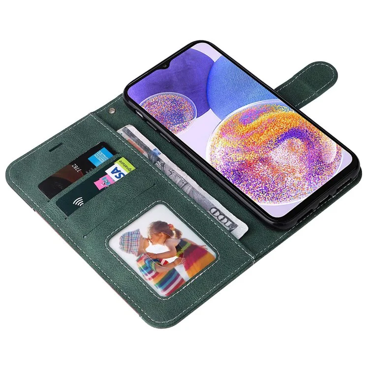 Per Samsung Galaxy A23 5G (Versione Globale) / 4G Custodia per telefono cellulare Borsa Shell in Pelle PU Portafoglio Stand Stile a tre colori Protezione del telefono - Verde