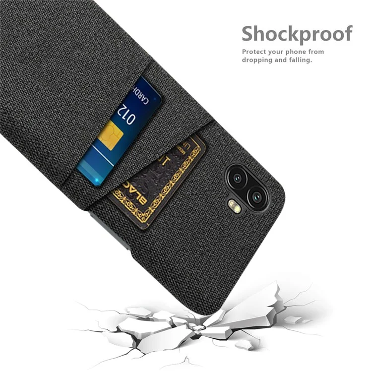 Para Samsung Galaxy Xcover Pro 2 5g Prove de Textura de Textimento Textura de Texpulo Com Tapa de PC Raço do Carto de Cartão Dula - Preto