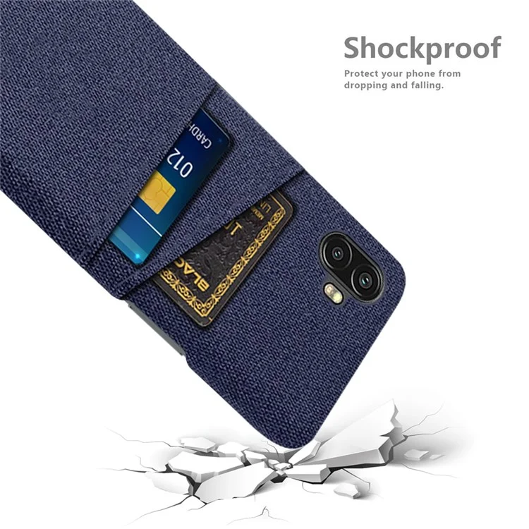 For Samsung Galaxy Xcover Pro 2 5G Drop-proof Cloth Texture Phone Case with Dual Card Slots Scratch Resistant PC Protective Cover - Blue