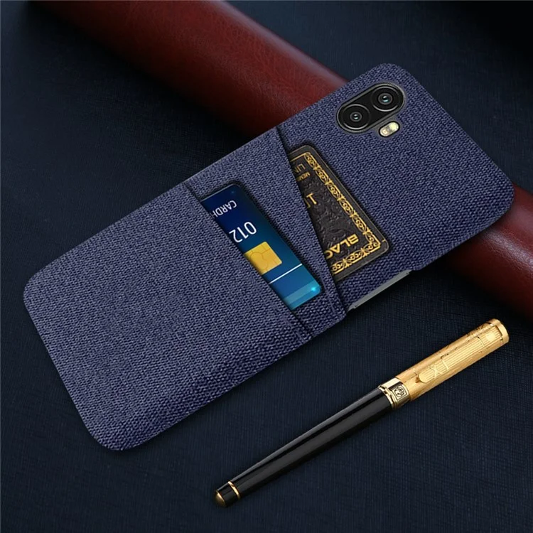 For Samsung Galaxy Xcover Pro 2 5G Drop-proof Cloth Texture Phone Case with Dual Card Slots Scratch Resistant PC Protective Cover - Blue