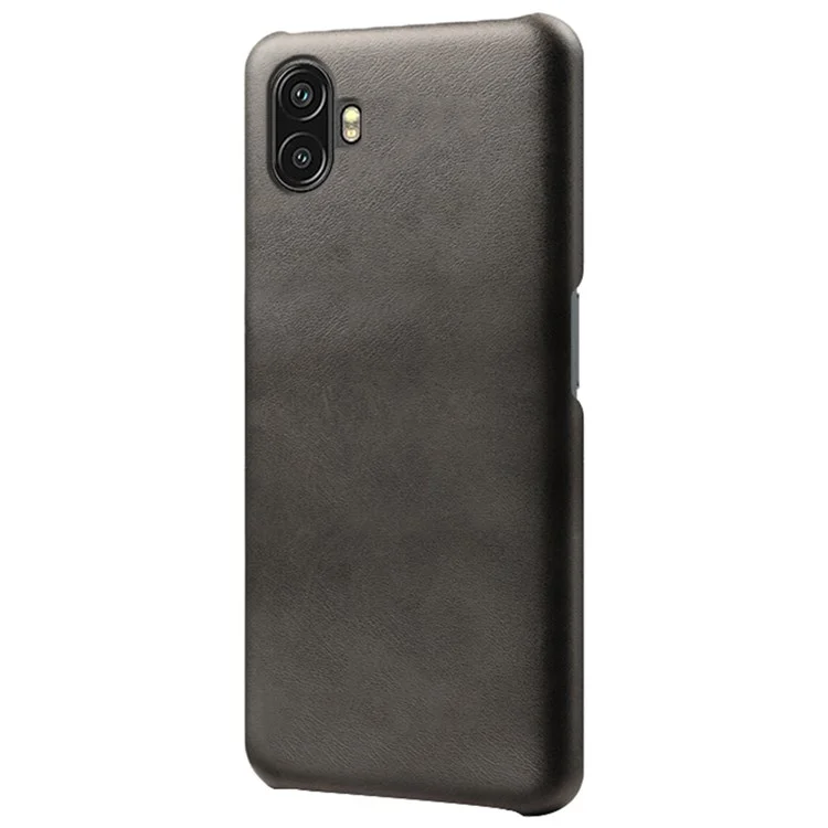 Para Samsung Galaxy Xcover Pro 2 5G Resistente a Desgaste da Caixa de Telefone Calf Texturizou PU Coating Casal de Proteção à Prova de Gotas PC - Preto
