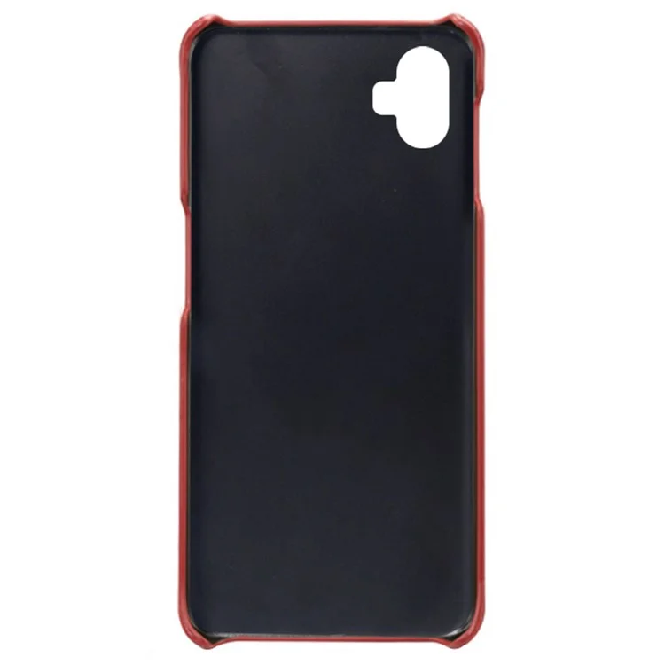 For Samsung Galaxy Xcover Pro 2 5G Anti-fall Protective Phone Case with Dual Card Slots PU Leather Coated Hard PC Back Cover Shell - Red