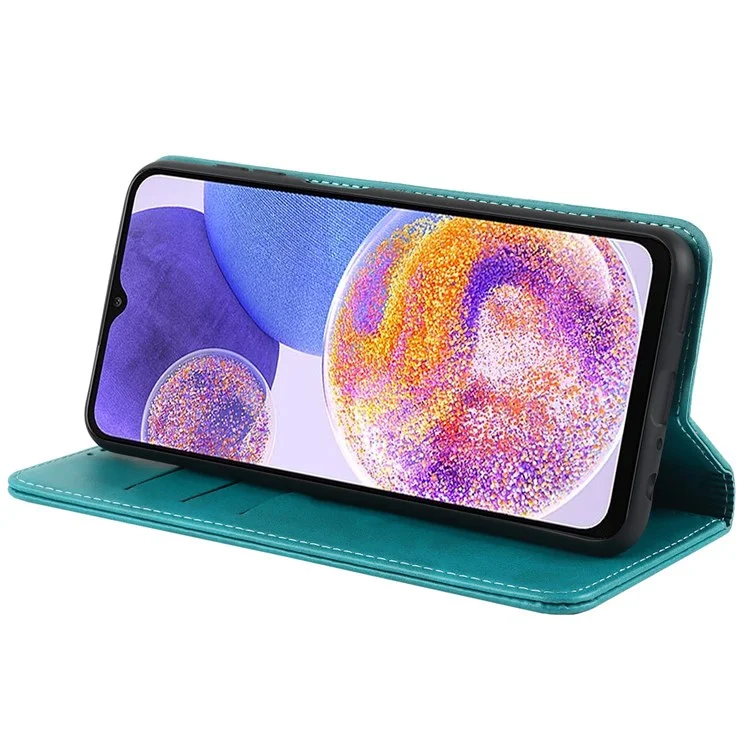 Pour Samsung Galaxy A23 4G (165,4 x 76,9 x 8,4 Mm) Portefeuille de Téléphone en Cuir PU Anti-fall Stand Magnétique Protection Complète Couverture de Téléphone - Bleu Ciel