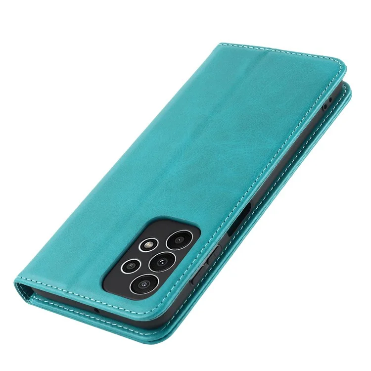 Pour Samsung Galaxy A23 4G (165,4 x 76,9 x 8,4 Mm) Portefeuille de Téléphone en Cuir PU Anti-fall Stand Magnétique Protection Complète Couverture de Téléphone - Bleu Ciel