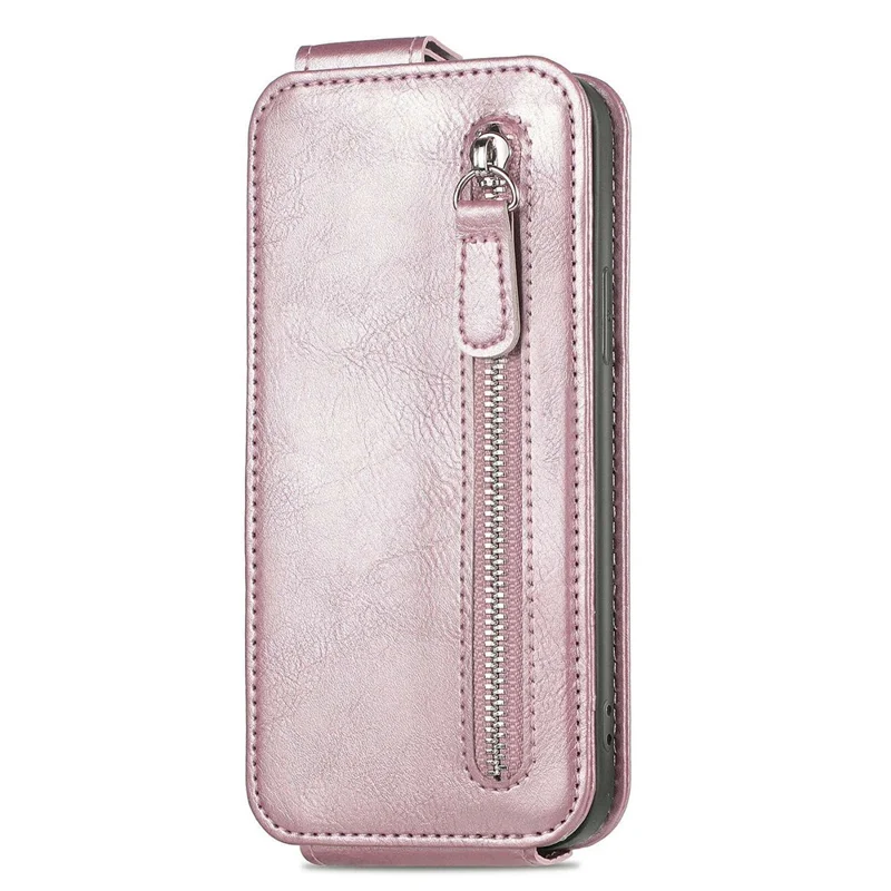 Para Samsung Galaxy A32 5G/M32 5G Anti-fall Experiadora Exterior Flipe Teléfono Volteo Vertical Flip Anti-scratch PU Cuero de Cuero Case - Oro Rosa