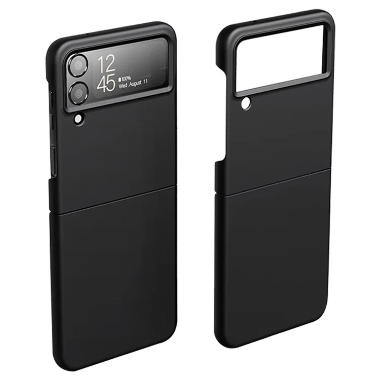 Für Samsung Galaxy Z Flip4 5G Ultra Slim Folding PC Telefonhülle Gummierte Oberfläche Stoßfeste Abdeckung - Schwarz