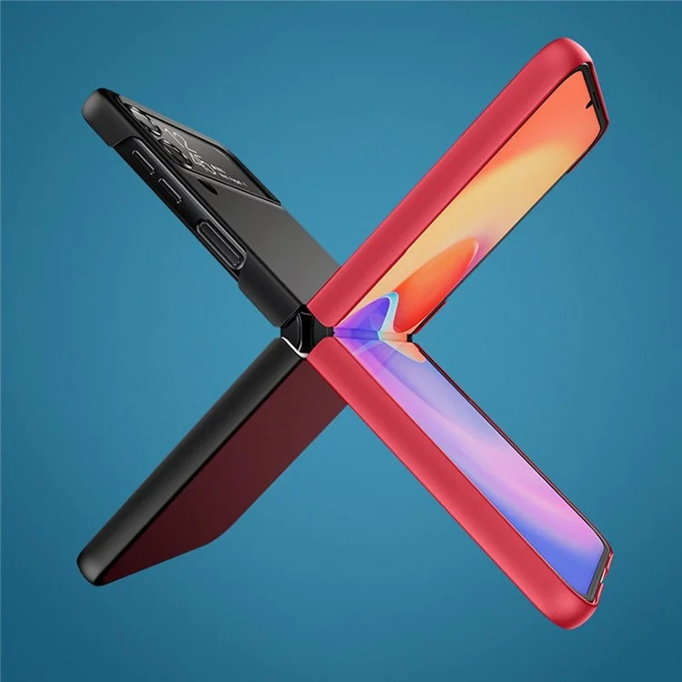 Für Samsung Galaxy Z Flip4 5G Ultra Slim Folding PC Telefonhülle Gummierte Oberfläche Stoßfeste Abdeckung - Schwarz