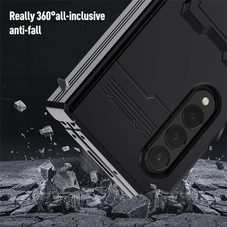 Für Samsung Galaxy Z Fold4 5G Scharnier-Design Kickstand-Funktion Gummiertes Telefon-Case Harte PC Anti-Drop-Schale - Grün