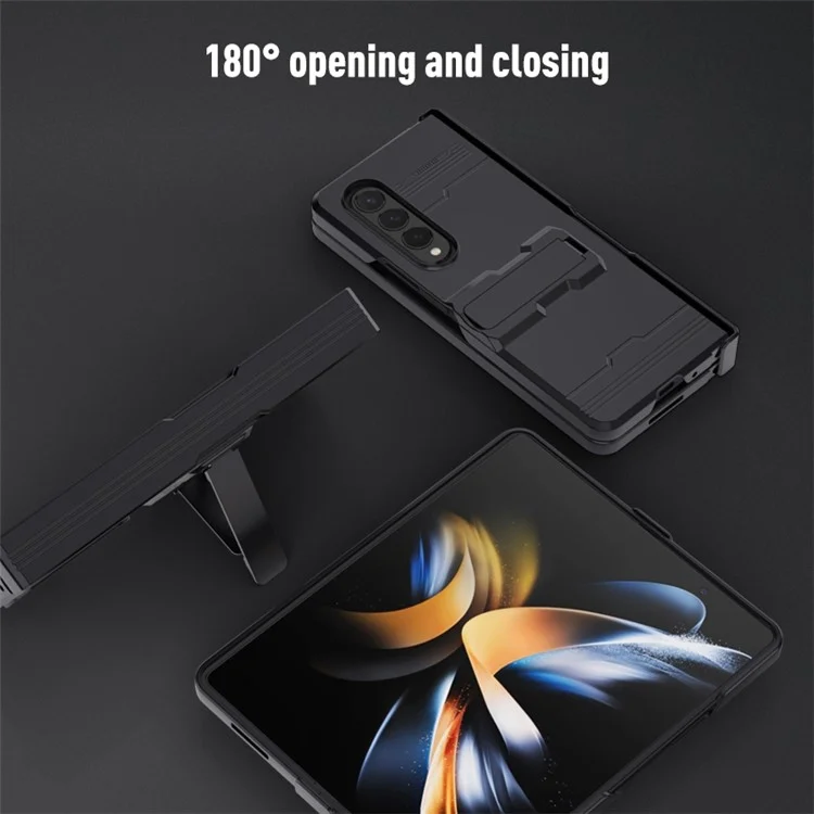 Für Samsung Galaxy Z Fold4 5G Scharnier-Design Kickstand-Funktion Gummiertes Telefon-Case Harte PC Anti-Drop-Schale - Grün
