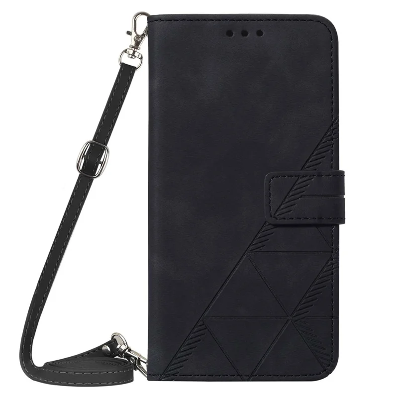 Futerał skórzany z paskiem na ramię, portfel z podstawką do Samsung Galaxy S23 – Czarny