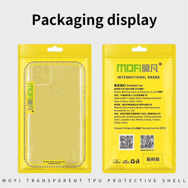 MOFI Back Shell per Xiaomi Redmi A1+ 4G / A2+ 4G / Poco C50 4G, Custodia Trasparente per Telefono in TPU Antiurto, Cover Protettiva