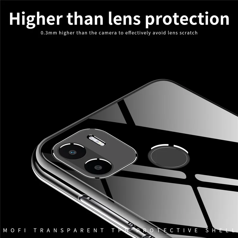 MOFI Back Shell per Xiaomi Redmi A1+ 4G / A2+ 4G / Poco C50 4G, Custodia Trasparente per Telefono in TPU Antiurto, Cover Protettiva
