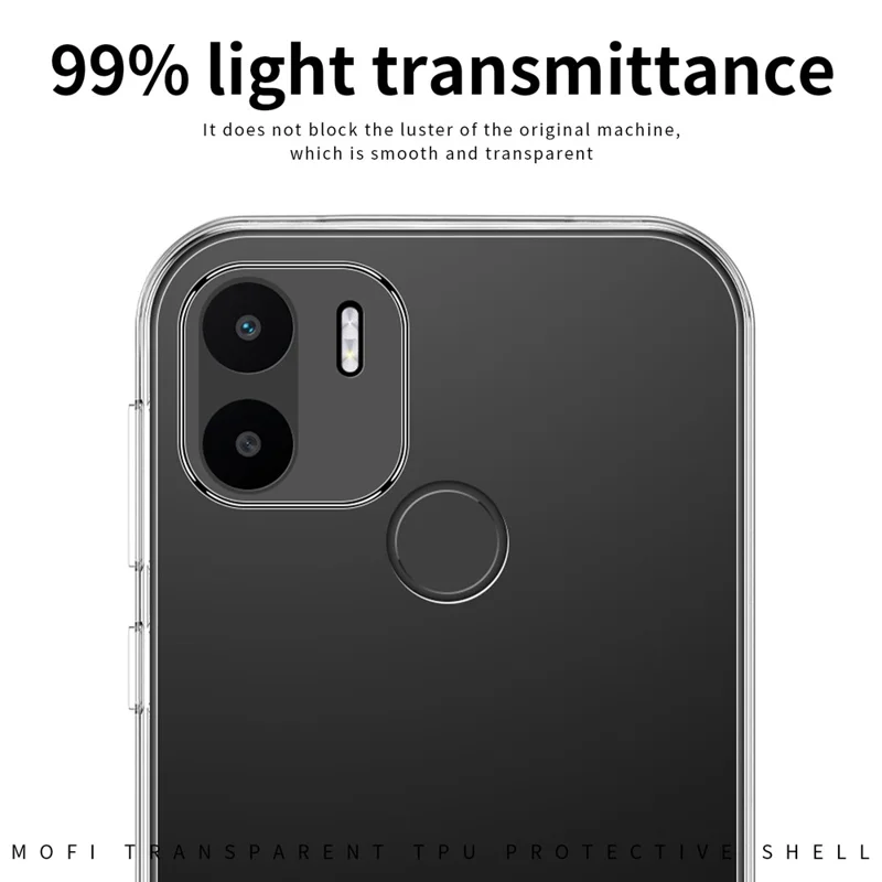 MOFI Back Shell per Xiaomi Redmi A1+ 4G / A2+ 4G / Poco C50 4G, Custodia Trasparente per Telefono in TPU Antiurto, Cover Protettiva