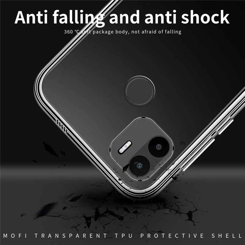 MOFI Back Shell per Xiaomi Redmi A1+ 4G / A2+ 4G / Poco C50 4G, Custodia Trasparente per Telefono in TPU Antiurto, Cover Protettiva
