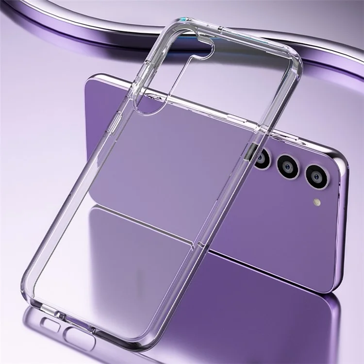 Pour Samsung Galaxy S23 Glittery Powder Soft TPU + Hard PC Phone Case Anti-scratch Cell Phone Cover - Blanc