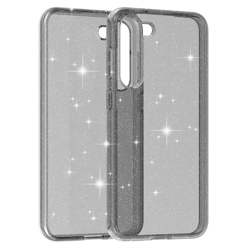 For Samsung Galaxy S23+ Anti-fall Glittery Powder Soft TPU + Hard PC Phone Case Protective Back Cover - Grey