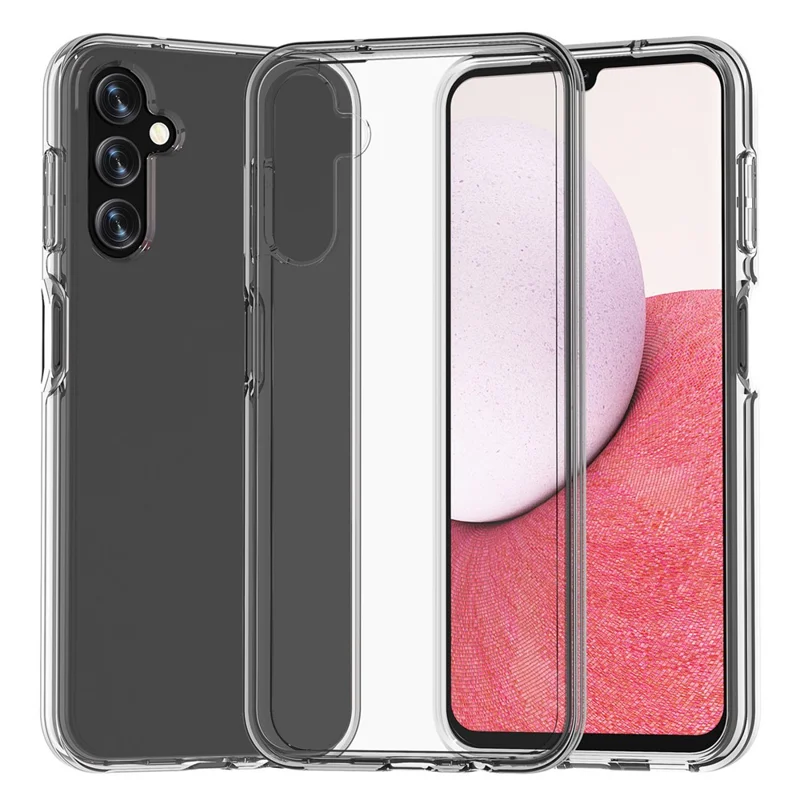 For Samsung Galaxy A14 5G / 4G Transparent TPU + PC Phone Case Scratch-resistant Phone Cover - Transparent Grey