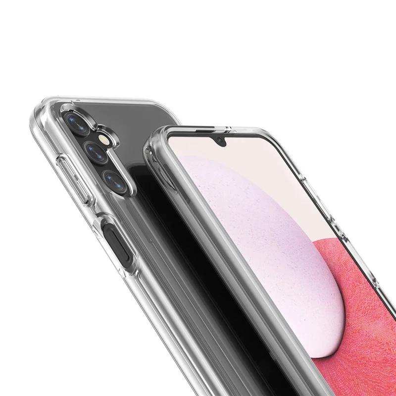 For Samsung Galaxy A14 5G / 4G Transparent TPU + PC Phone Case Scratch-resistant Phone Cover - Transparent Grey