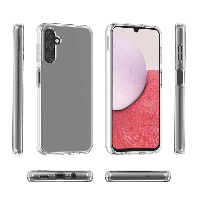 For Samsung Galaxy A14 5G / 4G Transparent TPU + PC Phone Case Scratch-resistant Phone Cover - Transparent Grey