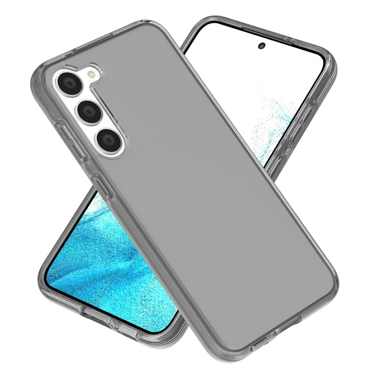 For Samsung Galaxy S23+ Transparent Phone Case Anti-Scratch TPU + PC Protective Phone Back Cover - Transparent Grey