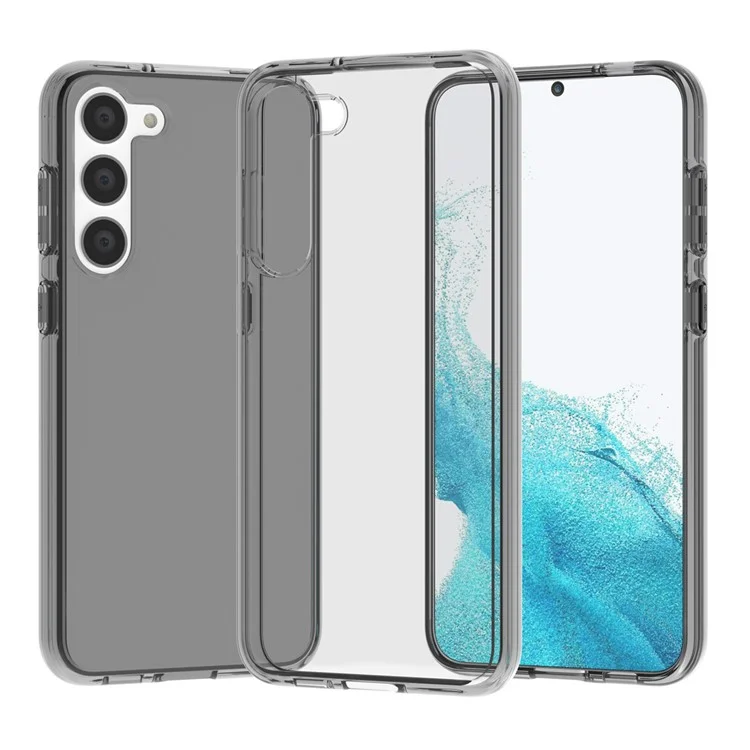 For Samsung Galaxy S23+ Transparent Phone Case Anti-Scratch TPU + PC Protective Phone Back Cover - Transparent Grey