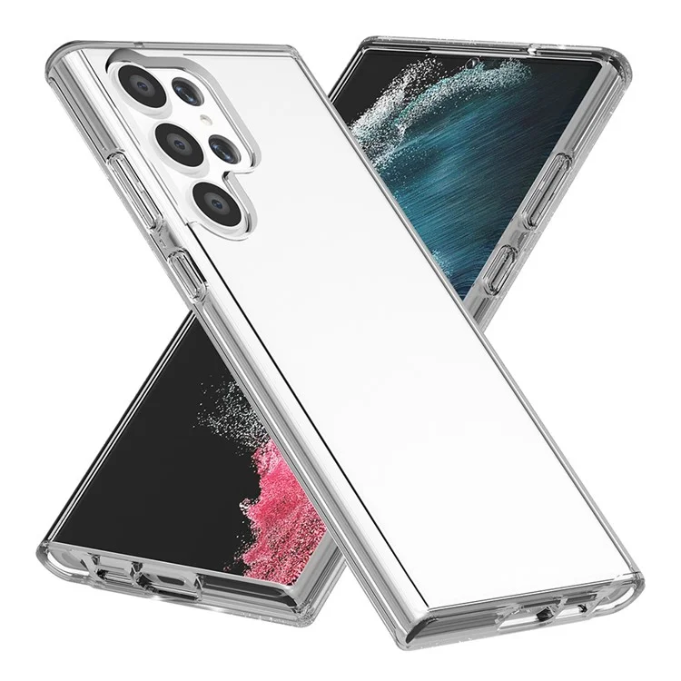 Pour Samsung Galaxy S23 Ultra Shockproof Phropof Phone Case Anti-Scratch TPU + PC Transparent Téléphone Couverture Prise en Charge du Fil Sans Fil Charge - Transparent