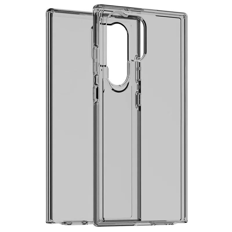 For Samsung Galaxy S23 Ultra Shockproof Phone Case Anti-Scratch TPU + PC Transparent Phone Cover Support Wireless Charging - Transparent Grey