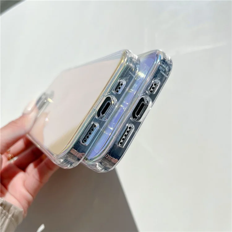 For iPhone 13 Pro 6.1 inch Electroplating Gradient Drop-proof Phone Case Slim Anti-scratch Mobile Phone Cover - Blue