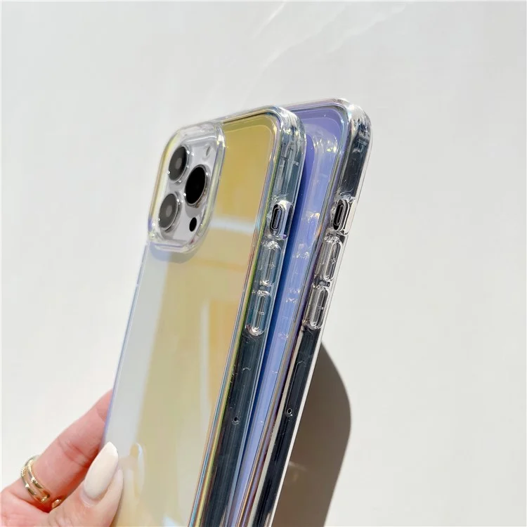 For iPhone 13 Pro 6.1 inch Electroplating Gradient Drop-proof Phone Case Slim Anti-scratch Mobile Phone Cover - Blue