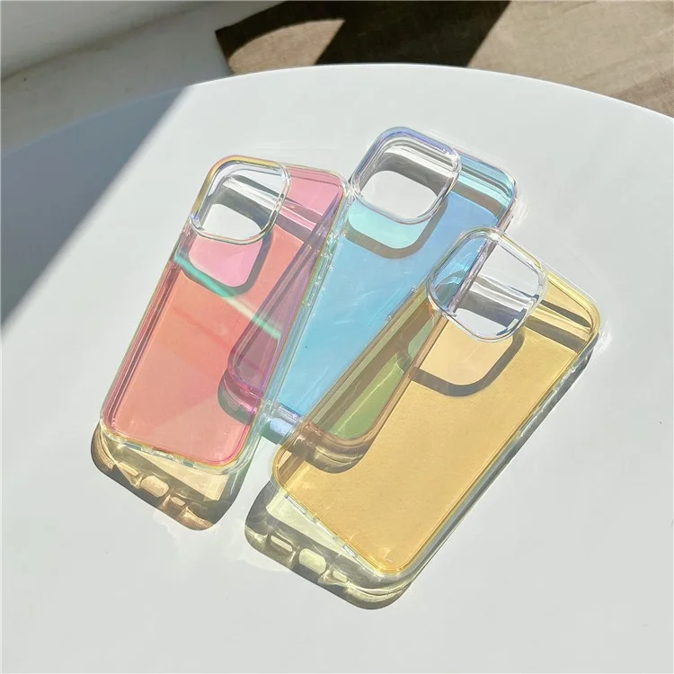 For iPhone 13 Pro 6.1 inch Electroplating Gradient Drop-proof Phone Case Slim Anti-scratch Mobile Phone Cover - Blue