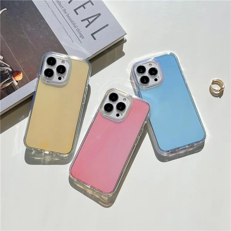 For iPhone 13 Pro 6.1 inch Electroplating Gradient Drop-proof Phone Case Slim Anti-scratch Mobile Phone Cover - Blue
