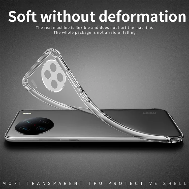 MOFI Crystal Clear Phone Case для vivo X90 5G Противоударный мягкий TPU Чехол для мобильного телефона
