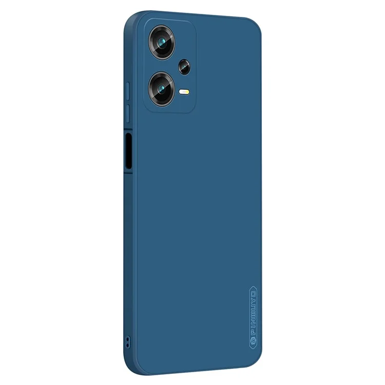 PINWUYO JK TPU-2 Series For Xiaomi Redmi Note 12 Pro 5G PU Leather Stand Wallet Cover with Strap Precise Cutouts TPU Slim Case Anti-drop Soft Fiber Flocking Protective Cover - Bleu