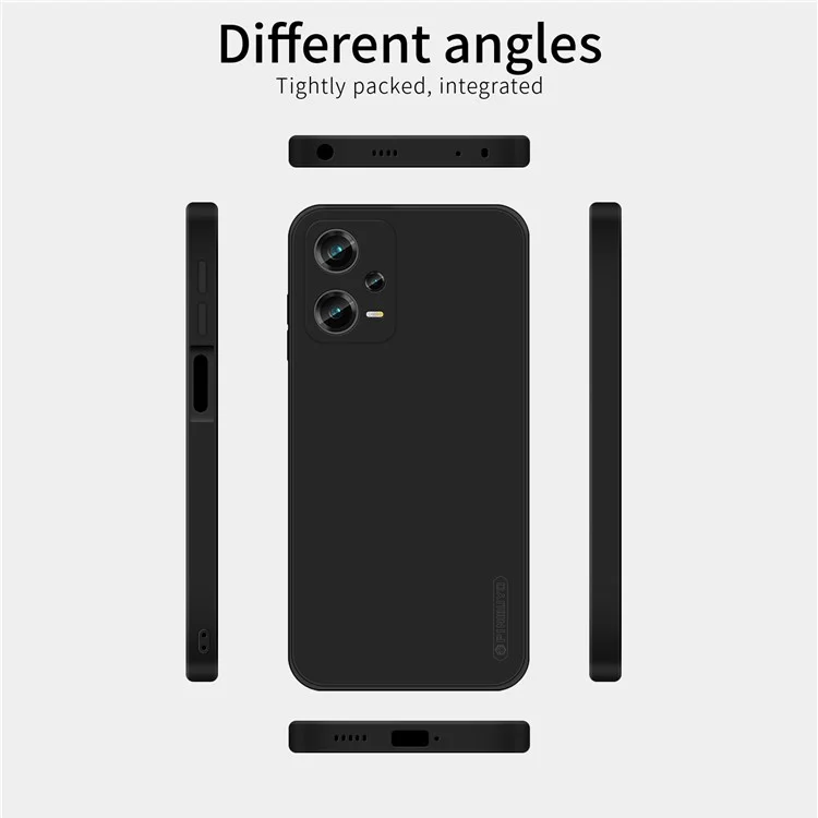 PINWUYO JK TPU-2 Series For Xiaomi Redmi Note 12 Pro 5G PU Leather Stand Wallet Cover with Strap Precise Cutouts TPU Slim Case Anti-drop Soft Fiber Flocking Protective Cover - Bleu