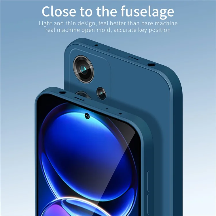 PINWUYO JK TPU-2 Series For Xiaomi Redmi Note 12 Pro 5G PU Leather Stand Wallet Cover with Strap Precise Cutouts TPU Slim Case Anti-drop Soft Fiber Flocking Protective Cover - Bleu