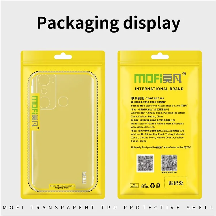 Mofi Per Infinix Hot 20i 4G / X665E Cround di Telefono Per Telefono Cellulare Slim Clear Clear Slim TPU