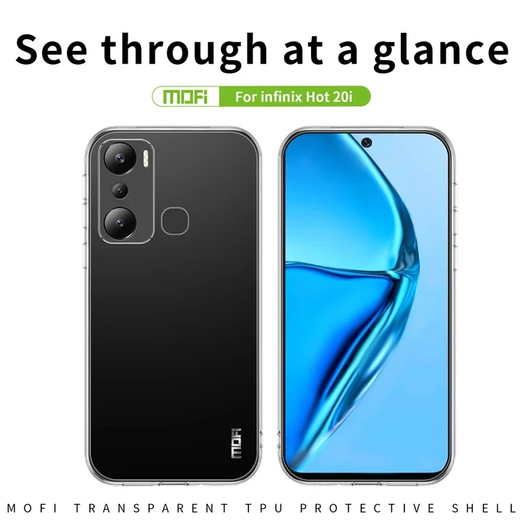 Mofi Per Infinix Hot 20i 4G / X665E Cround di Telefono Per Telefono Cellulare Slim Clear Clear Slim TPU