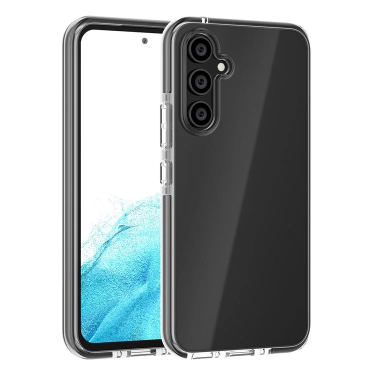 Per Samsung Galaxy A34 5G Bi-color Clear Back Cover Combo Soft TPU+TPE Frame Drop-proof Protective Phone Case - Nero Trasparente