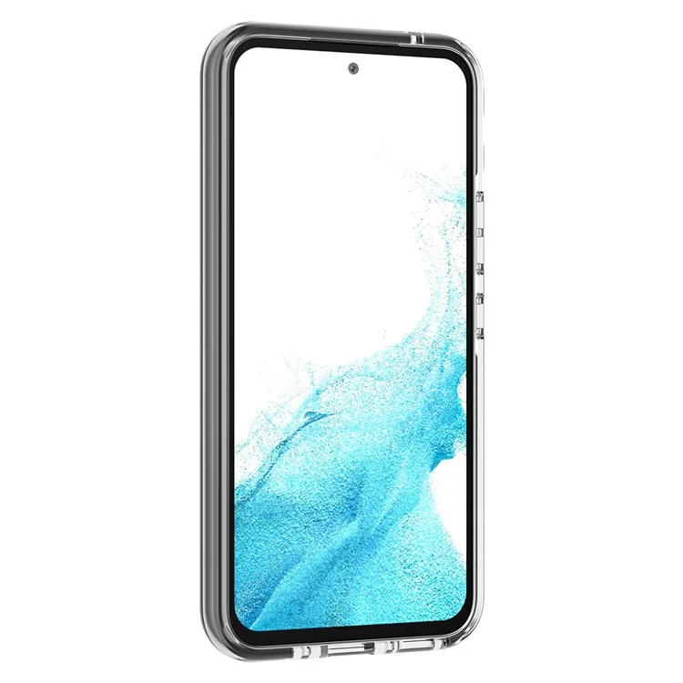 Per Samsung Galaxy A34 5G Bi-color Clear Back Cover Combo Soft TPU+TPE Frame Drop-proof Protective Phone Case - Nero Trasparente