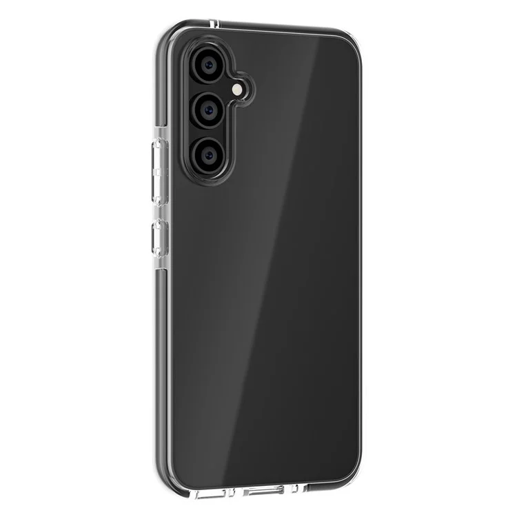 Per Samsung Galaxy A34 5G Bi-color Clear Back Cover Combo Soft TPU+TPE Frame Drop-proof Protective Phone Case - Nero Trasparente