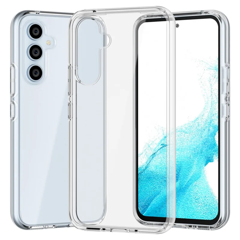 For Samsung Galaxy A54 5G Transparent Phone Case Hybrid Hard PC Soft TPU Anti-Scratch Protective Cover - Transparent