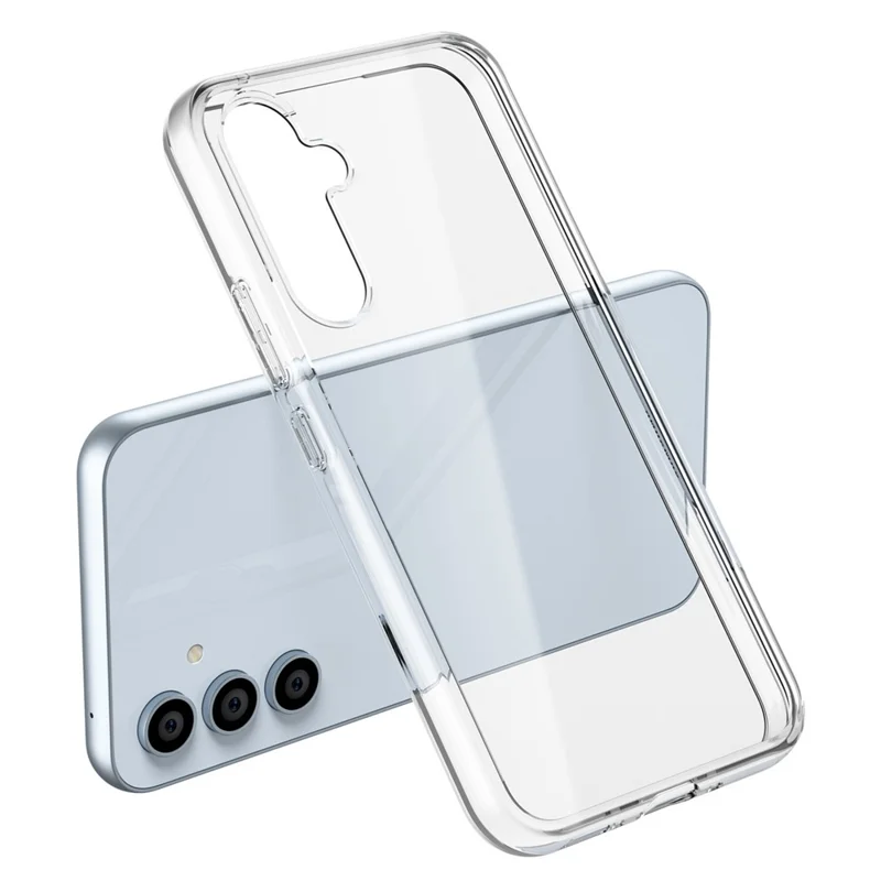 For Samsung Galaxy A54 5G Transparent Phone Case Hybrid Hard PC Soft TPU Anti-Scratch Protective Cover - Transparent